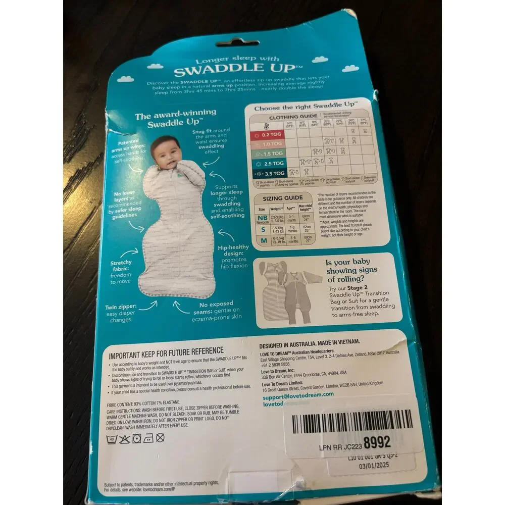 Love to Dream Swaddle UP Self-Soothing Sleep Sack Gray Size Small 8-13 lbs. NEW